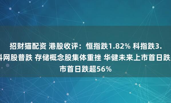 招财猫配资 港股收评：恒指跌1.82% 科指跌3.30% 科网股普跌 存储概念股集体重挫 华健未来上市首日跌超56%